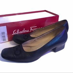 Ferragamo Adele black leather heels